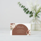 ボーホー アーチ テラクォッタ ベビーシャワー 詳細カード エンクロージャーカード (スタンド正面)