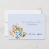 ボーホー アーチ パンパス グラス フラワル オー ボー ベイビー シャワー サンキューカード (裏面)