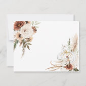 ボーホー アーチ ホワイト パンプキン フラワー ベビー シャワー サンキューカード (裏面)