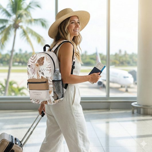 ボーホー ウォーターカラー フラワーブライド バックパック