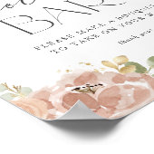 ボーホー ウォーターカラー モーブ ピーチ フラワーズ フラワーバー ポスター (角)