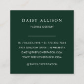 ボーホー　ウォーターカラー　春のワイルドフラワー スクエア名刺 (裏面)