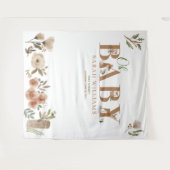 ボーホー ウッドランド アニマル ブラウン オー ベイビー シャワー フォト タペストリー (正面(横))