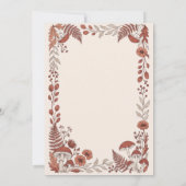 ボーホー ウッドランド ウェディング カード キノコとフェム (裏面)