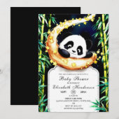 ボーホー ウッドランド カラフル パンダ ベビーシャワー 招待状 (正面/裏面)