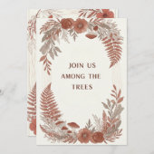 ボーホー ウッドランド フォレスト ウェディング インビテーション カード (正面/裏面)
