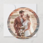 ボーホー ウッド スライス サンクス – ラスティック フラワール フォト サンキューカード (裏面)