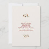 ボーホー エレファント ベイビー シャワー ガール 招待状 (裏面)