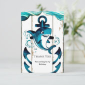 ボーホー・エンチャンテッド・ノーティカル・シャーク・バースデー サンキューカード (スタンド正面)