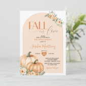 ボーホー オレンジ パンプキン 秋の恋に落ちるエンゲージメントパーティー 招待状 (スタンド正面)