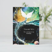 ボーホー オーシャン マーメイド バースデー サンキューカード (スタンド正面)