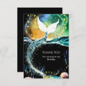 ボーホー オーシャン マーメイド バースデー サンキューカード (正面/裏面)