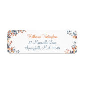 ボーホー オータム リーフ リターン アドレス ラベル セット (正面)