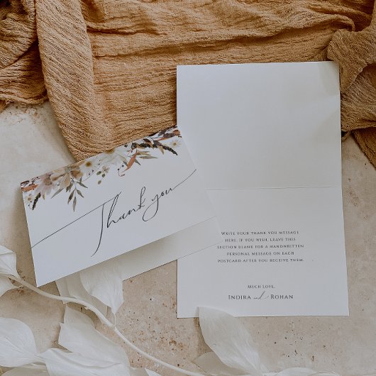 ボーホー オータム ワイルドフラワー | 折りたたみ ありがとうカード サンキューカード