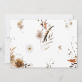 ボーホー オータム ワイルドフラワー | 横向きのプリンセスシャワー 招待状 (裏面)