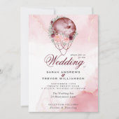 ボーホー オールインワン ウェディング ピンク マルーン ムーン インビテーション (正面)