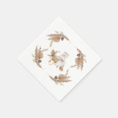 ボーホー オー ベイビー バシネット ホワイト ベビー シャワー ナプキン スタンダードカクテルナプキン (角)