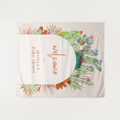 ボーホー カクタス アーチ 砂漠 パンパス 赤ちゃん歓迎 タペストリー (正面(横))