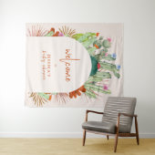 ボーホー カクタス アーチ 砂漠 パンパス 赤ちゃん歓迎 タペストリー (インサイチュ(横))