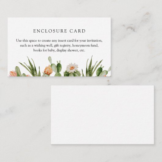ボーホー カクタス オーダーメイド 封筒カード エンクロージャーカード (正面/裏面)