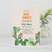 ボーホー カクタス シャワー 誕生日 招待状 (スタンド正面)