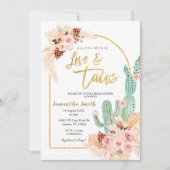 ボーホー カクタス タコ 'バウト ラブ ブライダル シャワー インビテーション (正面)