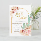 ボーホー カクタス タコ 'バウト ラブ ブライダル シャワー インビテーション (スタンド正面)