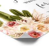 ボーホー カクタス ベイビー シャワーの願い 赤ちゃんのサイン ポスター (角)