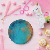 ボーホー・カッパー・ブルー素朴 ペーパープレート (パーティー)