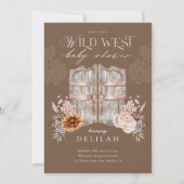 ボーホー カントリー ウエスタン フラワル バーンドア ベイビーシャワー 招待状 (正面)