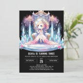 ボーホー キッズ プリンセス バースデー 招待状 (スタンド正面)