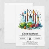 ボーホー・ギア・ディスカバリー・サイエンティストの誕生日 招待状 (正面/裏面)