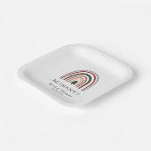 ボーホー・クリスマス・レインボー・ブライダルシャワー ペーパープレート (傾斜あり)