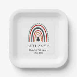 ボーホー・クリスマス・レインボー・ブライダルシャワー ペーパープレート