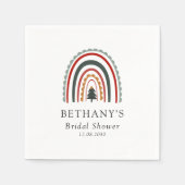 ボーホー クリスマス レインボー ブライダル シャワー スタンダードカクテルナプキン (正面)