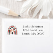 ボーホー クリスマス レインボー ブライダル シャワー ラベル (インサイチュ)