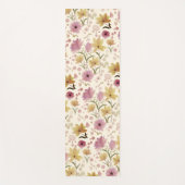 ボーホー クリーム プラム ワイルドフラワー ウォーターカラー ヨガマット (正面)
