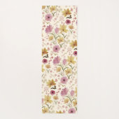 ボーホー クリーム プラム ワイルドフラワー ウォーターカラー ヨガマット (裏面)