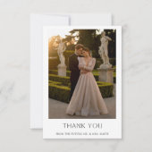 ボーホー クリーン タイポグラフィー 2 フォト カップル シャワー サンキューカード (正面)