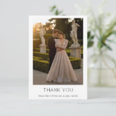 ボーホー クリーン タイポグラフィー 2 フォト カップル シャワー サンキューカード (スタンド正面)