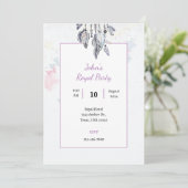 ボーホー クール 水彩 ロイヤル パーティー ご招待カード 招待状 (スタンド正面)