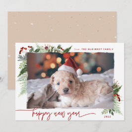 ボーホー グリーンベージュ ワインレッド 2022 新年 シーズンカード