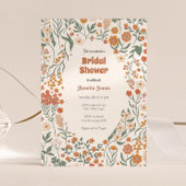 ボーホー グルービー メドウ ワイルドフラワー ブライダル シャワー 招待状