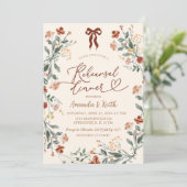 ボーホー コケッティー ボウ ワイルドフラワー リハーサル ディナー 招待状 (スタンド正面)