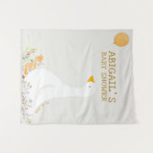 ボーホー ゴース ダック フラワーベビーシャワーウェルカム タペストリー (正面(横))