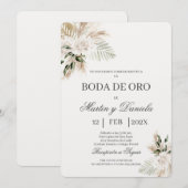 ボーホー ゴールドの結婚式 招待状 (正面/裏面)