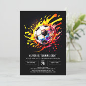 ボーホー サッカー 子供のプリント 誕生日 招待状 (スタンド正面)