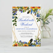 ボーホー サンキュー 青い花のブライズメイド ウィークエンド予定 招待状 (スタンド正面)