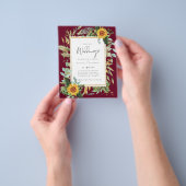 ボーホー サンキライ グリーン ウォーターカラー ウェディング 予算 チラシ (手)