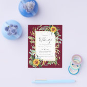 ボーホー サンキライ グリーン ウォーターカラー ウェディング 予算 チラシ (シングル)